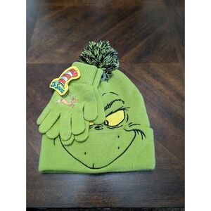 Dr. Seuss The Grinch Beanie Hat Glove Set